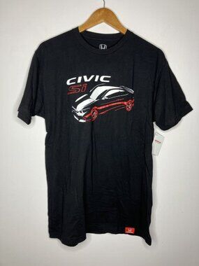 New Honda Civic Si Car Graphic T-Shirt Black Men's Size L Official Licensed